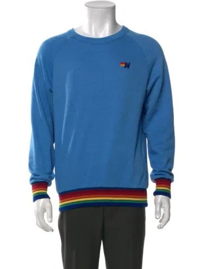 Pre-owned Aviator Nation Graphic Print Crew Neck Sweatshirt In Blue