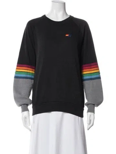 Pre-owned Aviator Nation Graphic Print Crew Neck Sweatshirt In Blue