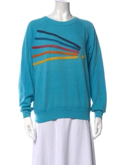 Pre-owned Aviator Nation Graphic Print Crew Neck Sweatshirt In Blue