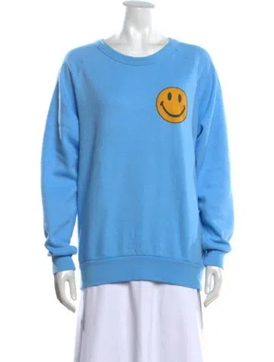 Pre-owned Aviator Nation Graphic Print Crew Neck Sweatshirt In Blue