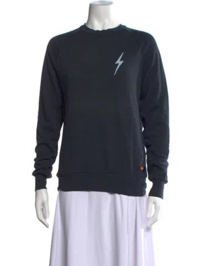 Pre-owned Aviator Nation Graphic Print Crew Neck Sweatshirt In Blue