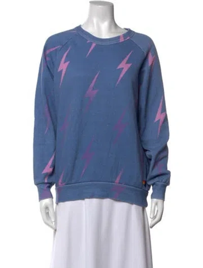 Pre-owned Aviator Nation Graphic Print Crew Neck Sweatshirt In Blue