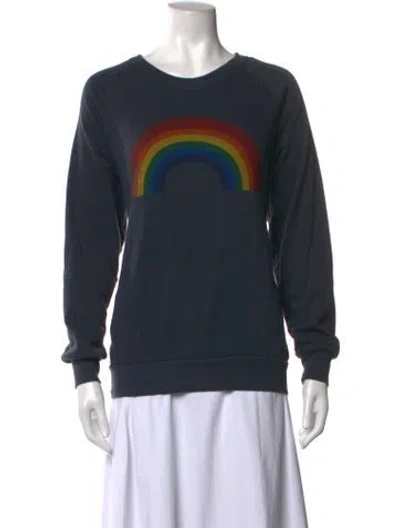 Pre-owned Aviator Nation Graphic Print Crew Neck Sweatshirt In Blue