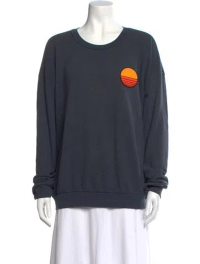 Pre-owned Aviator Nation Graphic Print Crew Neck Sweatshirt In Blue