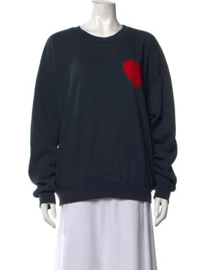Pre-owned Aviator Nation Graphic Print Crew Neck Sweatshirt In Blue