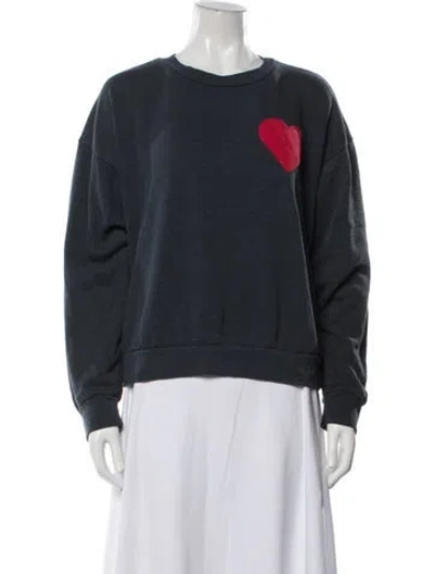 Pre-owned Aviator Nation Graphic Print Crew Neck Sweatshirt In Blue