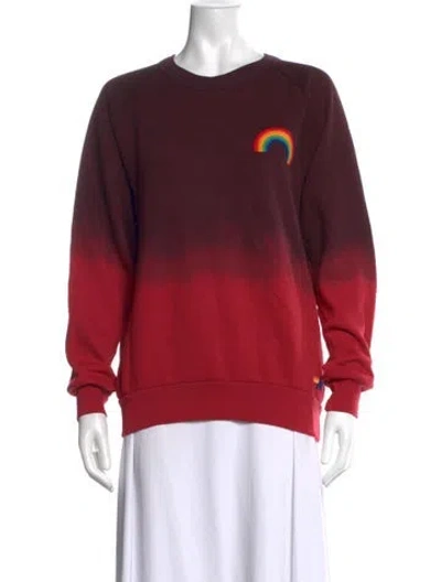 Pre-owned Aviator Nation Graphic Print Crew Neck Sweatshirt In Burgundy