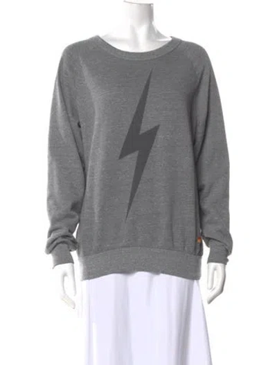 Pre-owned Aviator Nation Graphic Print Crew Neck Sweatshirt In Gray