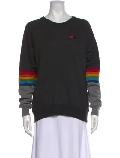 Pre-owned Aviator Nation Graphic Print Crew Neck Sweatshirt In Gray