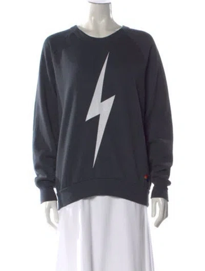 Pre-owned Aviator Nation Graphic Print Crew Neck Sweatshirt In Gray