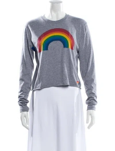 Pre-owned Aviator Nation Graphic Print Crew Neck Sweatshirt In Gray