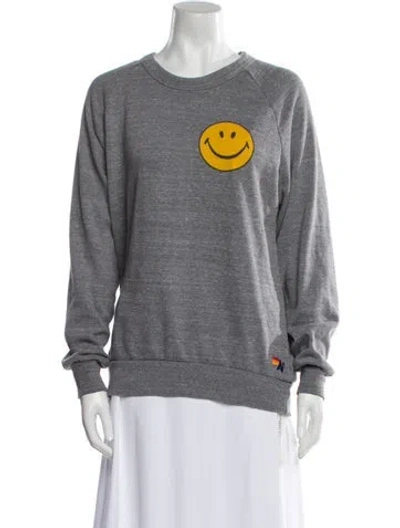 Pre-owned Aviator Nation Graphic Print Crew Neck Sweatshirt In Gray
