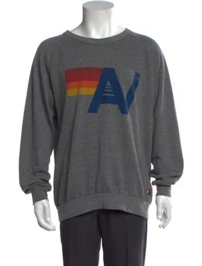 Pre-owned Aviator Nation Graphic Print Crew Neck Sweatshirt In Gray