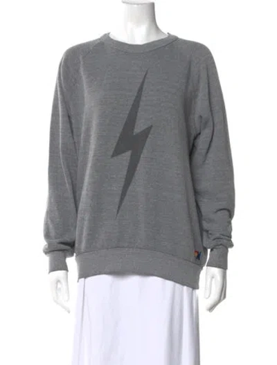 Pre-owned Aviator Nation Graphic Print Crew Neck Sweatshirt In Gray
