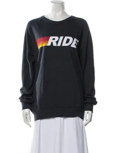 Pre-owned Aviator Nation Graphic Print Crew Neck Sweatshirt In Gray