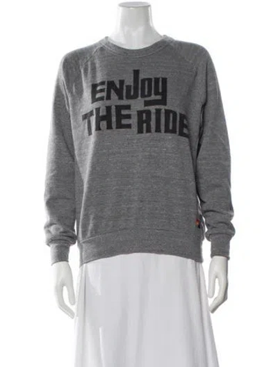 Pre-owned Aviator Nation Graphic Print Crew Neck Sweatshirt In Gray