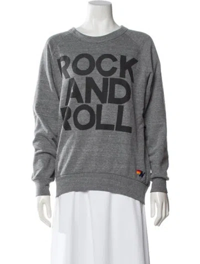 Pre-owned Aviator Nation Graphic Print Crew Neck Sweatshirt In Gray