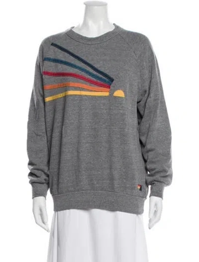 Pre-owned Aviator Nation Graphic Print Crew Neck Sweatshirt In Gray