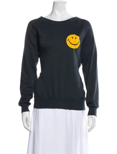 Pre-owned Aviator Nation Graphic Print Crew Neck Sweatshirt In Gray
