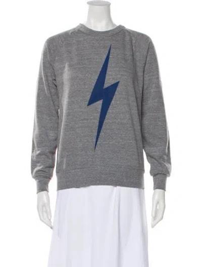 Pre-owned Aviator Nation Graphic Print Crew Neck Sweatshirt In Gray