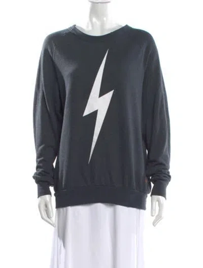 Pre-owned Aviator Nation Graphic Print Crew Neck Sweatshirt In Gray
