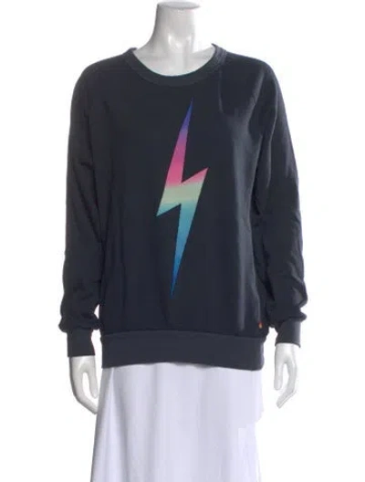 Pre-owned Aviator Nation Graphic Print Crew Neck Sweatshirt In Gray