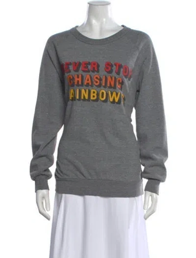 Pre-owned Aviator Nation Graphic Print Crew Neck Sweatshirt In Gray