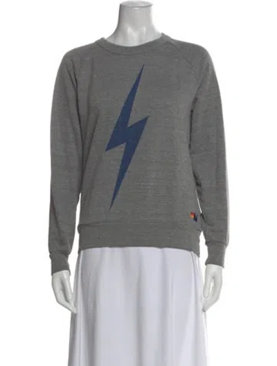 Pre-owned Aviator Nation Graphic Print Crew Neck Sweatshirt In Gray