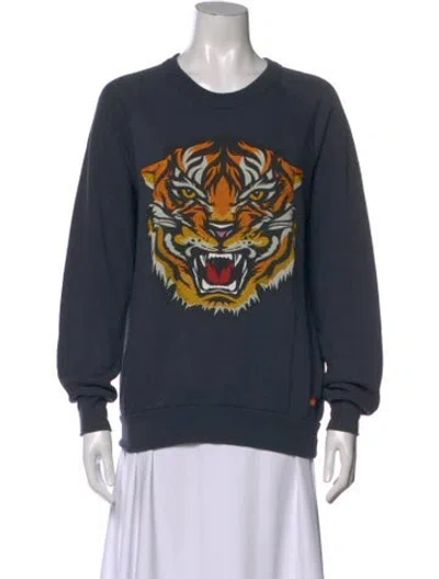 Pre-owned Aviator Nation Graphic Print Crew Neck Sweatshirt In Gray