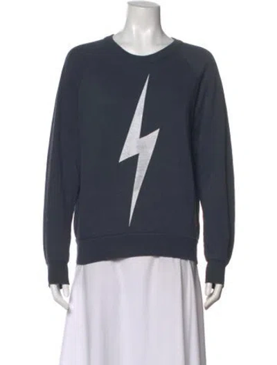 Pre-owned Aviator Nation Graphic Print Crew Neck Sweatshirt In Gray