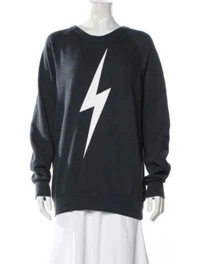 Pre-owned Aviator Nation Graphic Print Crew Neck Sweatshirt In Gray