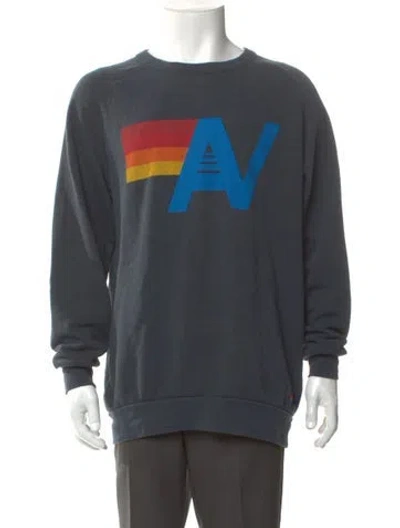 Pre-owned Aviator Nation Graphic Print Crew Neck Sweatshirt In Gray