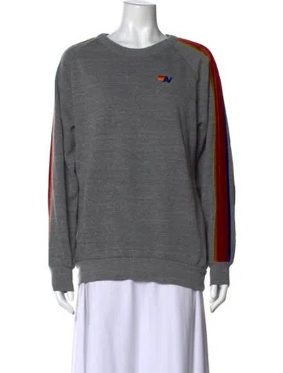 Pre-owned Aviator Nation Graphic Print Crew Neck Sweatshirt In Gray