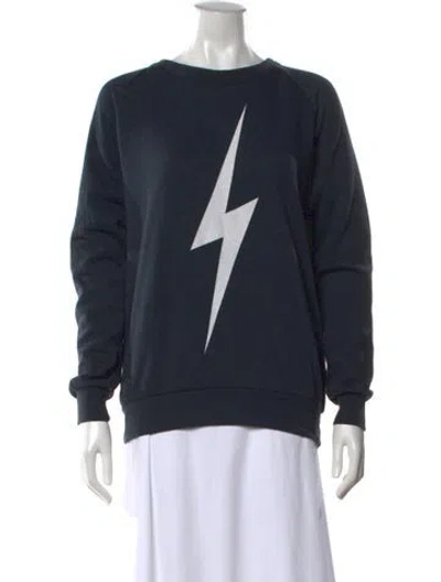 Pre-owned Aviator Nation Graphic Print Crew Neck Sweatshirt In Gray