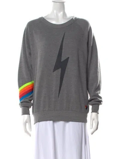 Pre-owned Aviator Nation Graphic Print Crew Neck Sweatshirt In Gray