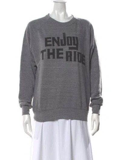 Pre-owned Aviator Nation Graphic Print Crew Neck Sweatshirt In Gray