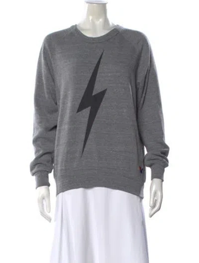 Pre-owned Aviator Nation Graphic Print Crew Neck Sweatshirt In Gray
