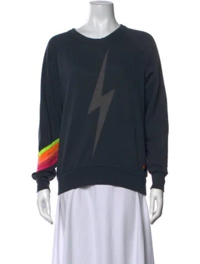 Pre-owned Aviator Nation Graphic Print Crew Neck Sweatshirt In Gray