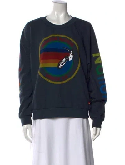 Pre-owned Aviator Nation Graphic Print Crew Neck Sweatshirt In Gray