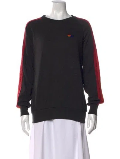 Pre-owned Aviator Nation Graphic Print Crew Neck Sweatshirt In Gray