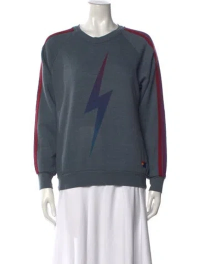 Pre-owned Aviator Nation Graphic Print Crew Neck Sweatshirt In Gray