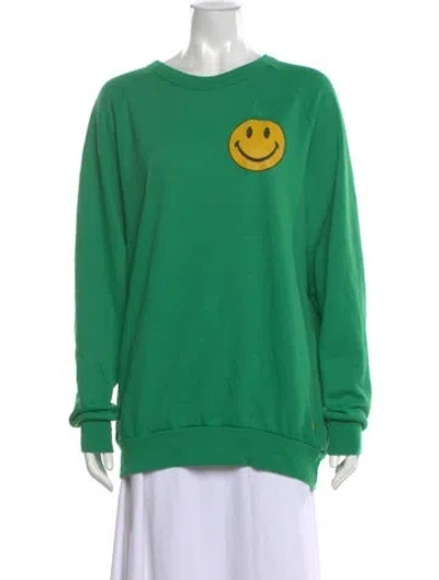 Pre-owned Aviator Nation Graphic Print Crew Neck Sweatshirt In Green