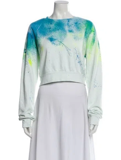 Pre-owned Aviator Nation Graphic Print Crew Neck Sweatshirt In Green