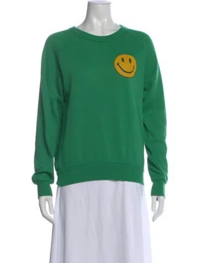 Pre-owned Aviator Nation Graphic Print Crew Neck Sweatshirt In Green