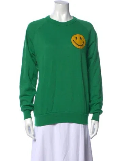 Pre-owned Aviator Nation Graphic Print Crew Neck Sweatshirt In Green