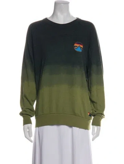 Pre-owned Aviator Nation Graphic Print Crew Neck Sweatshirt In Green