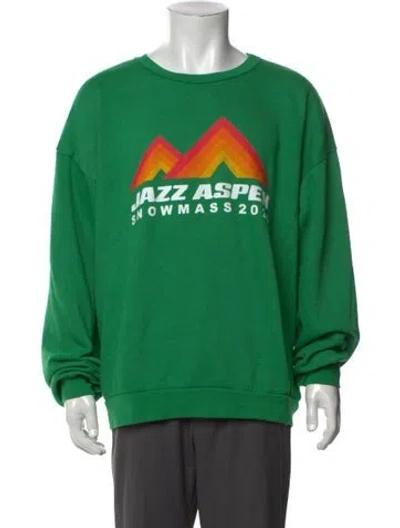 Pre-owned Aviator Nation Graphic Print Crew Neck Sweatshirt In Green
