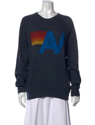 Pre-owned Aviator Nation Graphic Print Crew Neck Sweatshirt In Grey