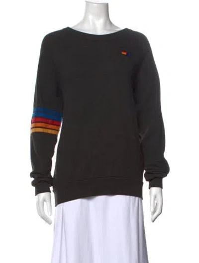 Pre-owned Aviator Nation Graphic Print Crew Neck Sweatshirt In Grey