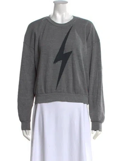 Pre-owned Aviator Nation Graphic Print Crew Neck Sweatshirt In Grey